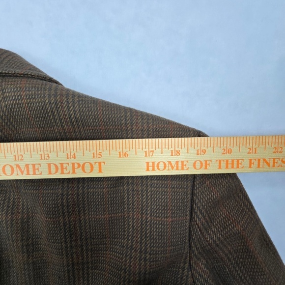 EDDIE BAUER- Sports Coat Mens M Soft Houndstooth Plaid Brown Jacket+ Measurement - Picture 11 of 13